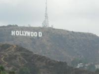 Der weltbekannte Schriftzug im Regendunst