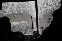 Rückfahrt durch Schneegestöber!