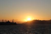 Sonnenuntergang hinter der Golden Gate Bridge