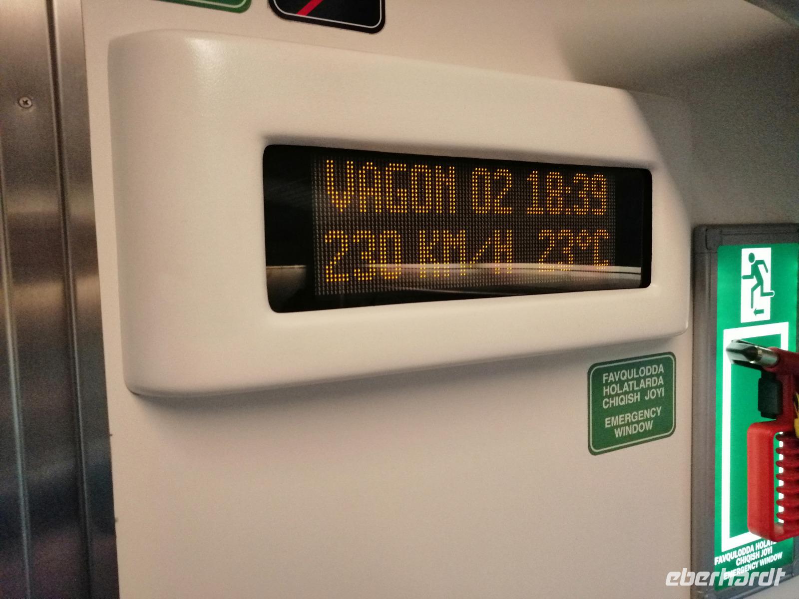 Mit dem Schnellzug AFROSIOB zurück nach Taschkent