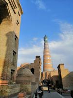 Blick auf Minarett Islam-Hodja, Chiwa