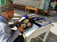 Handwerker vor der Moschee Bolo Hauz, Buchara