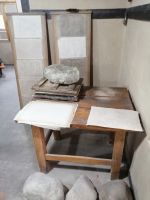 Herstellung von Seidenpapier, Seidenpapierfabrik am Stadtrand von Samarkand