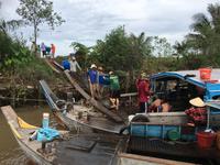 kleine Fische werden zur Aufzucht ins grosse Becken gebracht