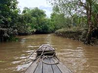 Auf einer Sampan im Mekong Delta