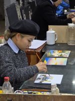 Feine Zeichnungen in Lack