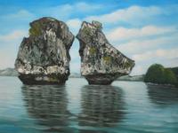 Ha Long Bucht, nur gemalt