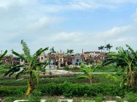 Vietnam. Friedhof an der Straße