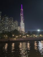 Blick vom Restaurantschiff auf dem Saigon River