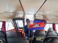 Fahrt mit dem Speedboot auf dem Mekong-Fluss nach Kambodscha...