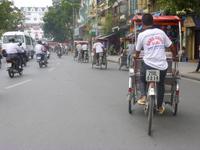 Rikscha Fahrt durch Hanoi