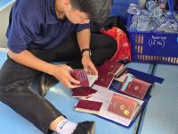 Vorbereitung für den Grenzübergang nach Kambodscha