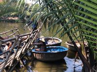 Traditionelle Rundboote - Fahrt zum Restaurant - Nähe Hoi An