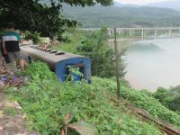 Eisenbahn in der Nähe von Lang Co, Vietnam