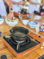 2. Gang: Gebratene Aubergine mit Pilzen