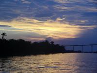 Sonnenuntergang über dem Mekong