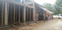 Baustelle eines Pfahlhauses, Nordvietnam, Region Mai Chau