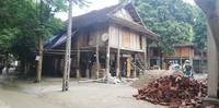 Baustelle eines Pfahlhauses, Nordvietnam, Region Mai Chau