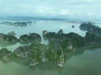 Halongbucht vom Wasserflugzeug aus