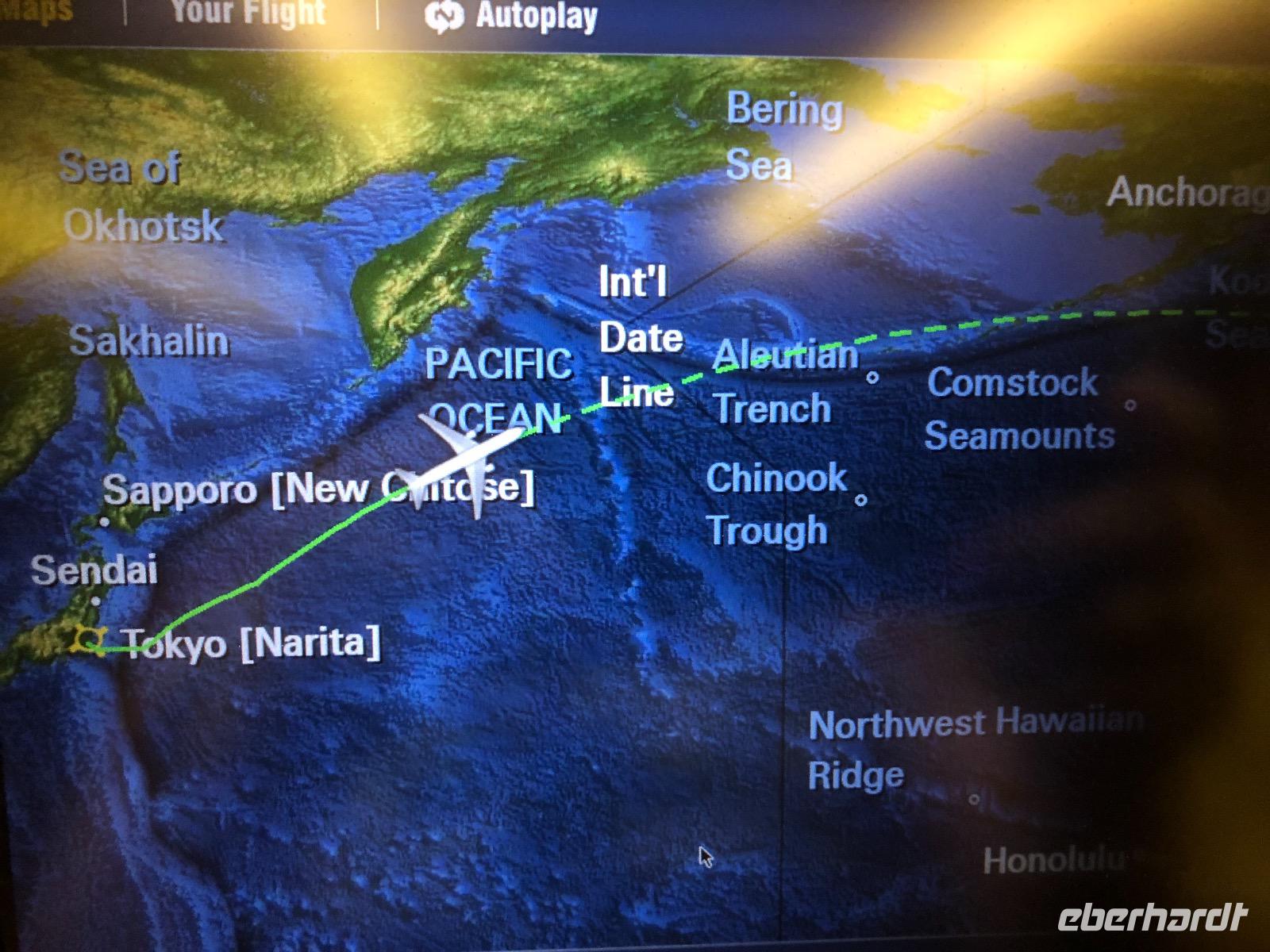 Tokio - Vancouver Flug über die Datumsgrenze