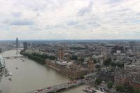 Fahrt mit dem London Eye - Blick auf Londoner Innenstadt mit Houses of Parliament und Big Ben