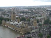 London - London Eye , Blick auf the houses of Parlament zum Zweiten