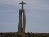 Lissabon - Ausfahrt aus den Hafen, Christus Statue