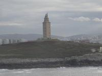 Ausfahrt aus La Coruna - Herkulesturm, der älteste in Betrieb befindliche Leuchtturm