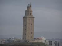 Ausfahrt aus La Coruna - Herkulesturm, der älteste in Betrieb befindliche Leuchtturm