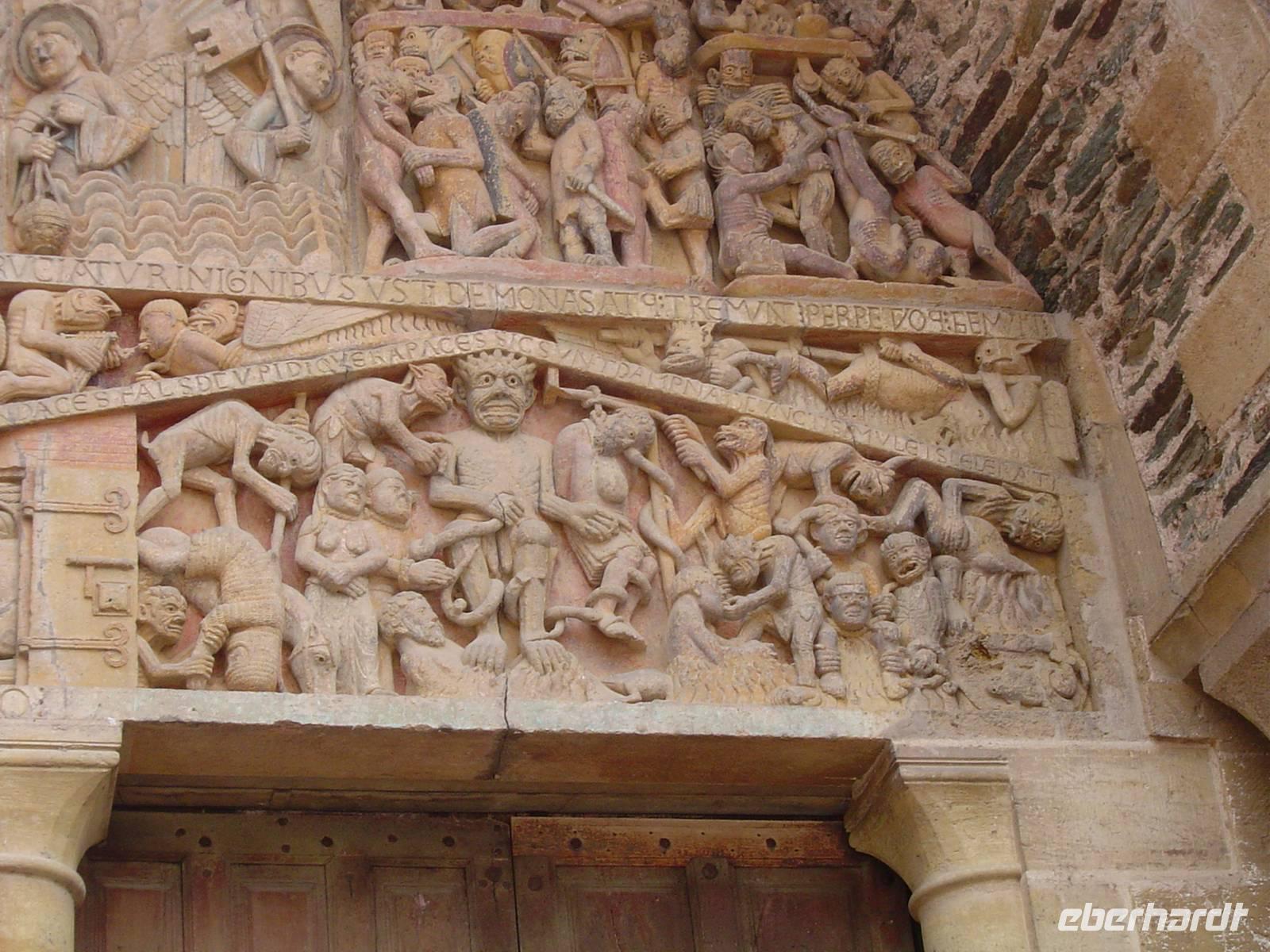 Conques. Typanon (Detail). Die Hölle