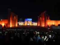Lasershow auf dem Registan-Platz