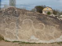Felszeichnungen in Cholpon-Ata, am Issyk-Kul-See