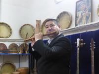 Vorführung der einheimischen Musikinstrumente in der Scher-Dor-Medresse, Samarkand