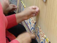 Seidenteppichwerkstatt in Chiwa, Vorführung