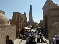 Blick zum Minarett Islam-Hodja, Chiwa