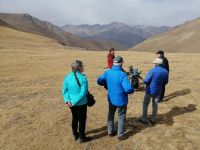 Begegnung mit einem Fahrradteam aus Kanada, Kalmak-Aschuu-Pass