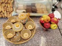 Frühstücksbufett in unserem Hotel in Samarkand