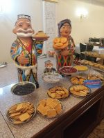 Frühstücksbufett in unserem Hotel in Samarkand