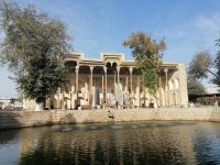 Fotostopp an der Bolo Hauz Moschee, Buchara