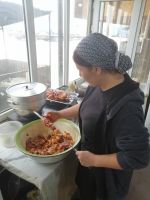 Mittagspause mit Lamm-Schaschlik auf dem Weg nach Taraz