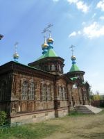 Besichtigung der russisch-orthodoxen Holzkirche, Karakol