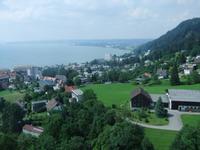 Blick aus der Seilbahn auf den Bodensee