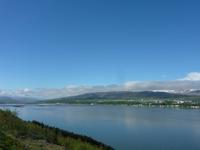 Blick auf den Hafen von Akureyri