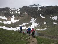 hier am Lago Marmotte in 2704 m beginnt der 5 Seen Weg 