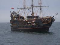 Das historische Schiff legt in Zoppot an