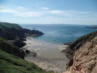 Per Boot zum Badestrand auf Sark