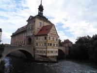 freigelegtes Fachwerk am Rathaus