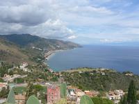 Italien, Sizilien, Taormina, Blick nach Letojanni