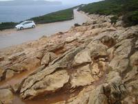 Granitfelsen an der Straße 