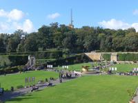 Blick auf Teil der Vatikanischen Gärten von der Terrasse des Museums